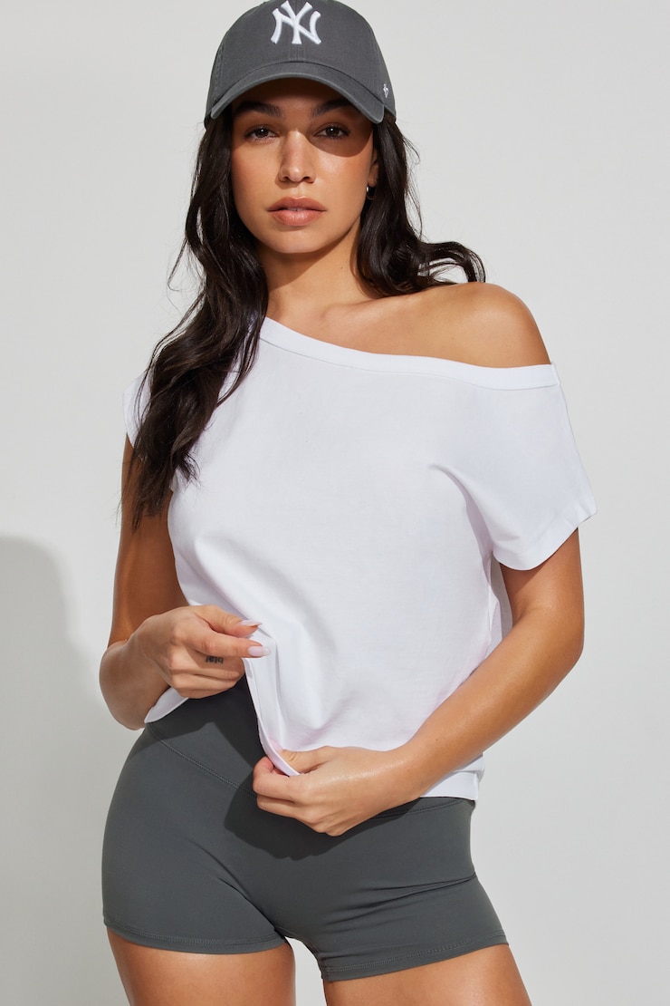 Wide Asymmetric T-Shirt White