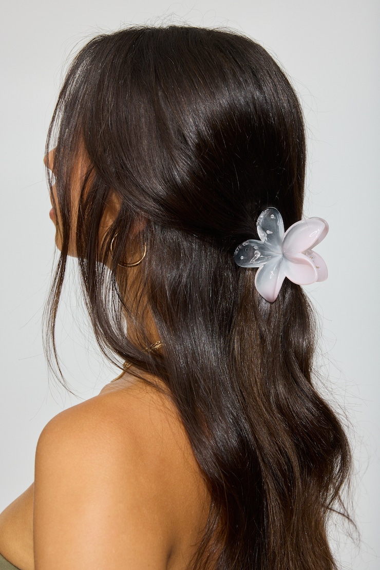 Flower Hair Claw Pink