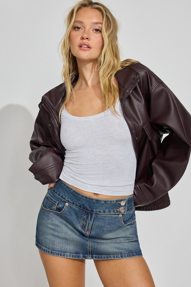 Denim Micro Skort Blue