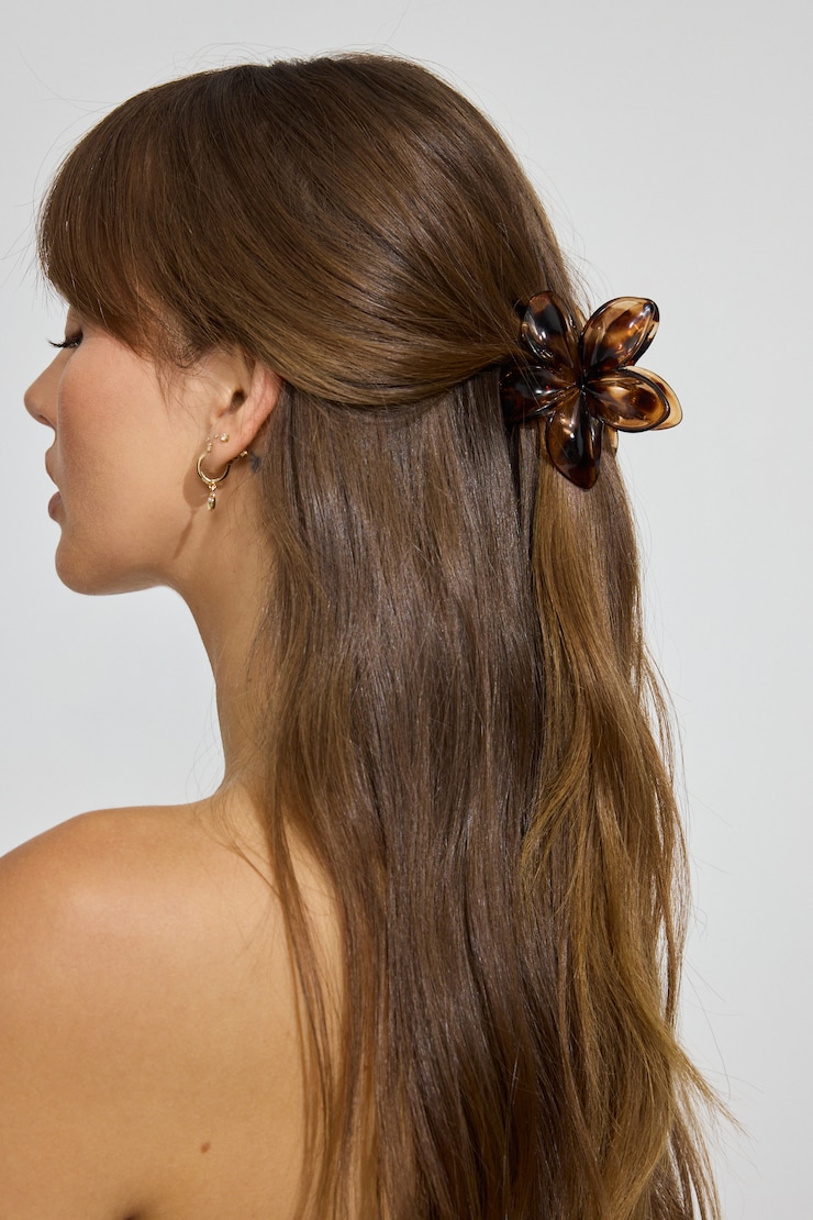 Flower Hair Claw BROWN